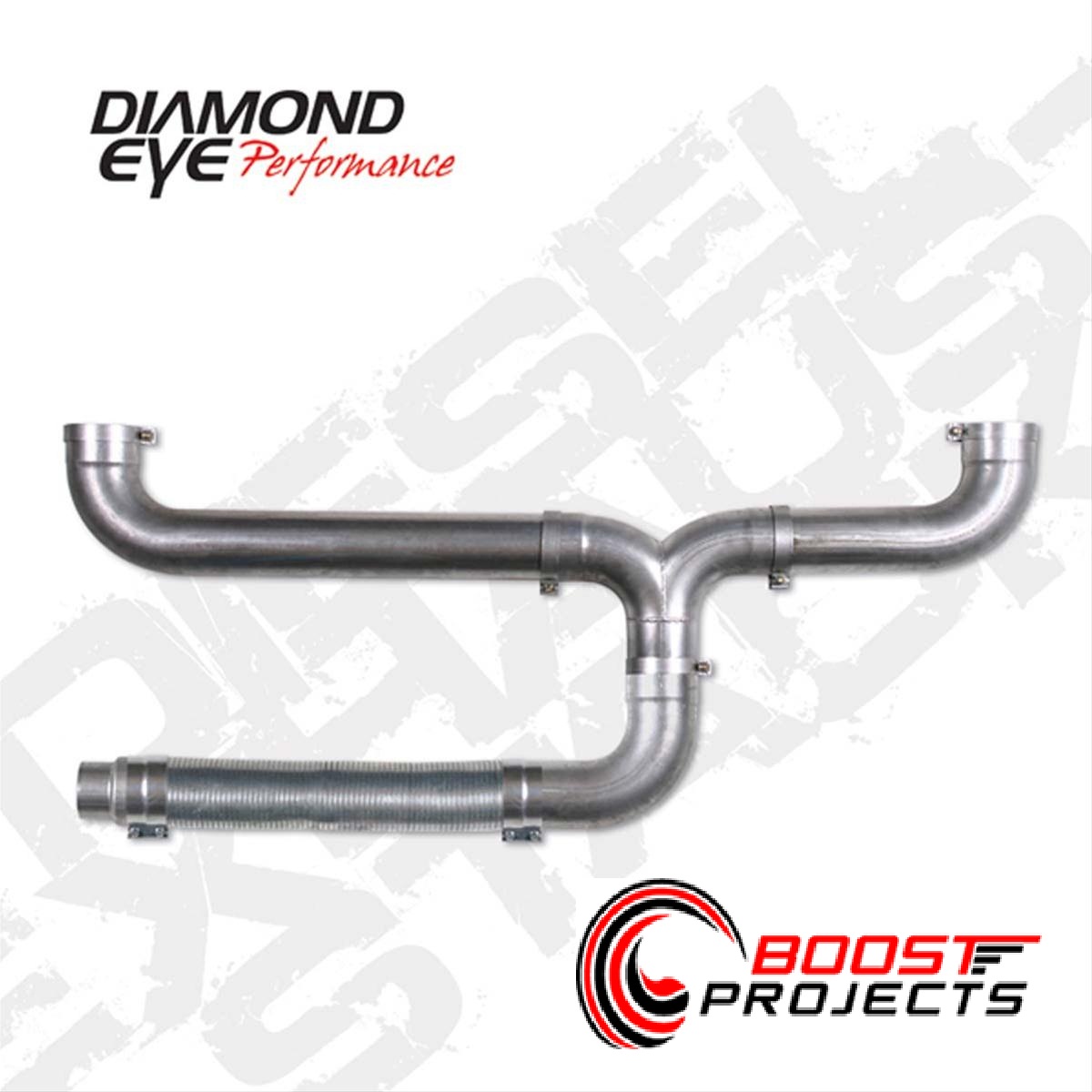 DIAMOND EYE 5" ALUMINIZED UNIVERSAL DIESEL DUAL EXHAUST STACK KIT