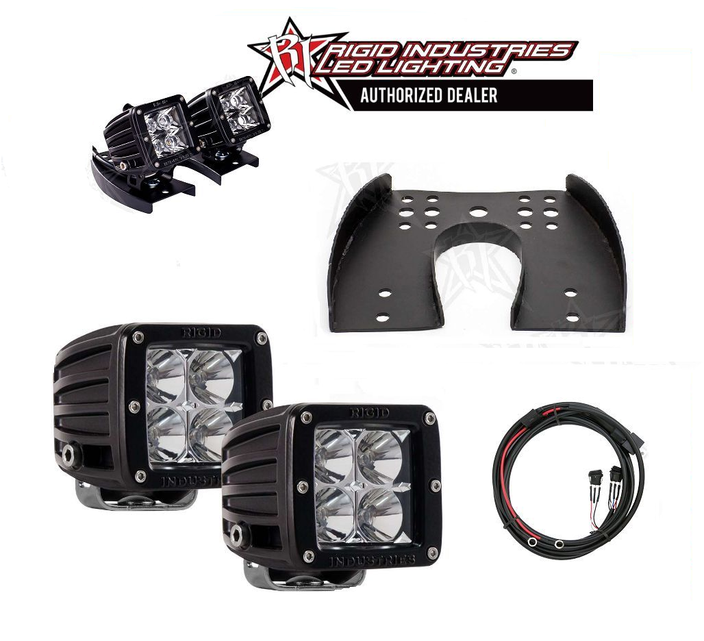 Rigid Industries Dually Flood Led Light Kit & Universal ATV Handlebar