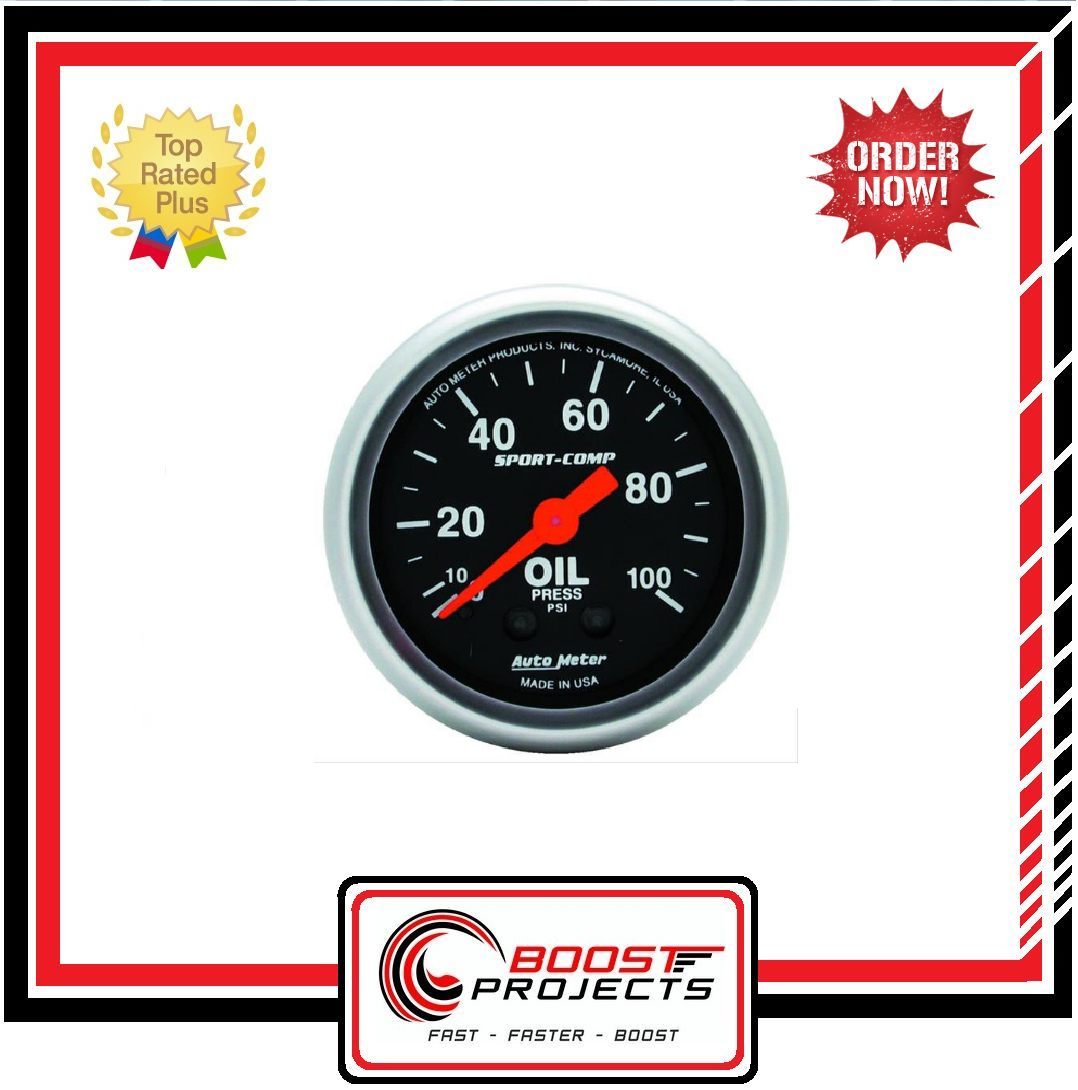 Mechanical Autometer 3321 Sport-Comp Oil pressure Gauge 2-1/16 in.