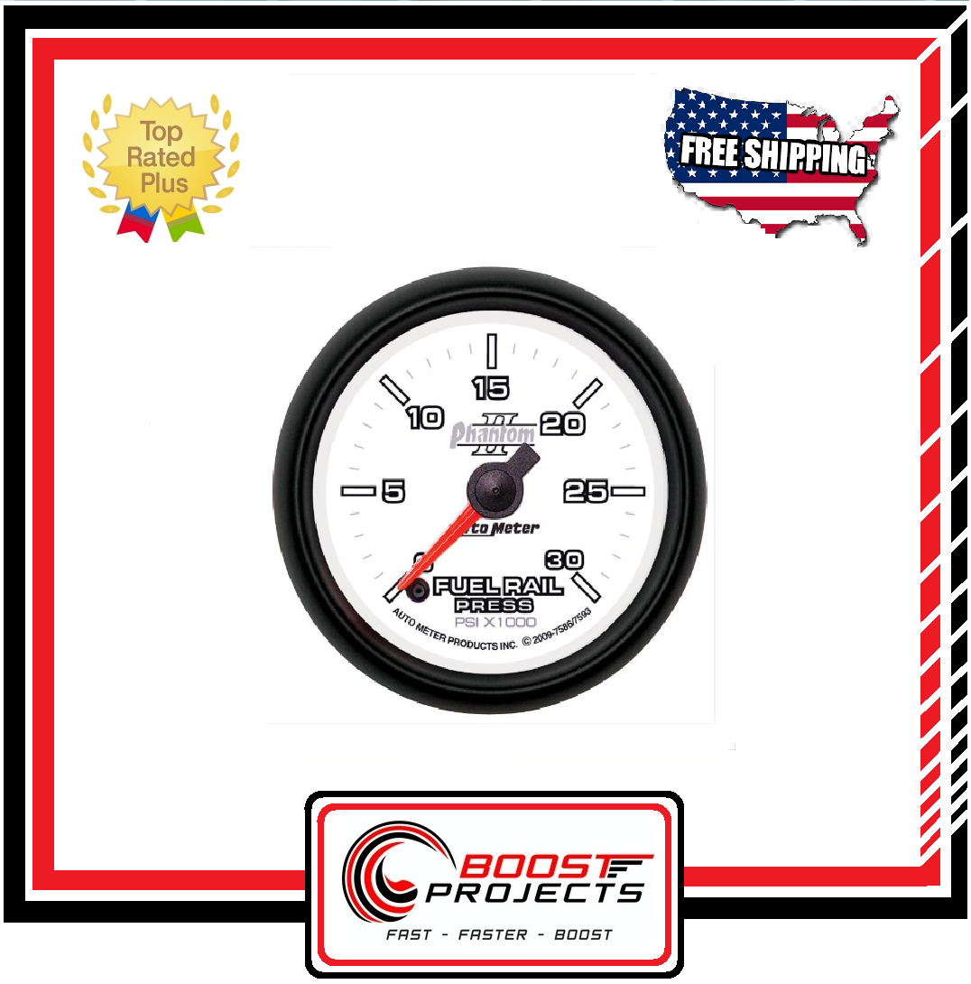 AutoMeter Phantom II Analog Fuel Rail Pressure Gauge * 7586 * eBay